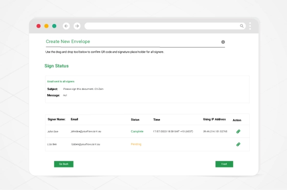 Electronic signature management tool