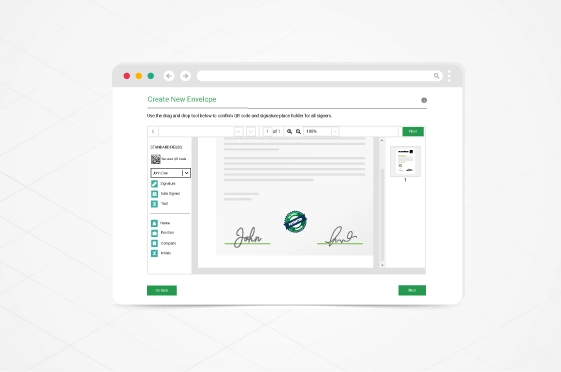 Digital document signing interface