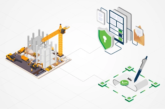 Construction project management with digital signatures