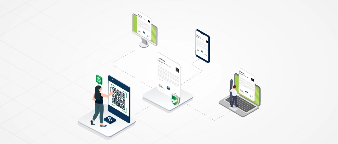 Visual representation of the electronic signature process